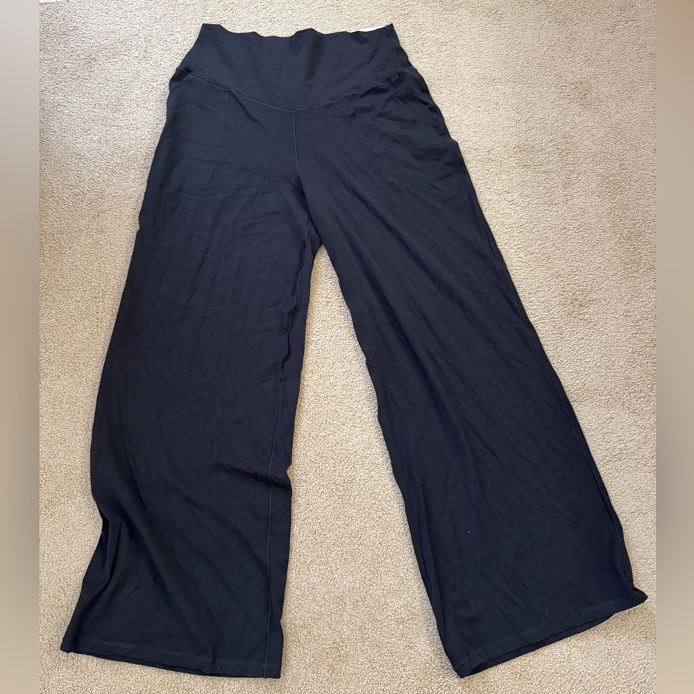 Aerie Offline Hi-rise Black Wide-Leg Yoga Pants